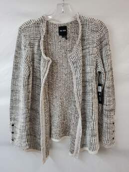 Nic and Zoe Black & White Knitted Cardigan Sweater Size M
