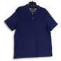 Mens Navy Blue Standard Fit Spread Collar Short Sleeve Polo Shirt Size XL image number 1