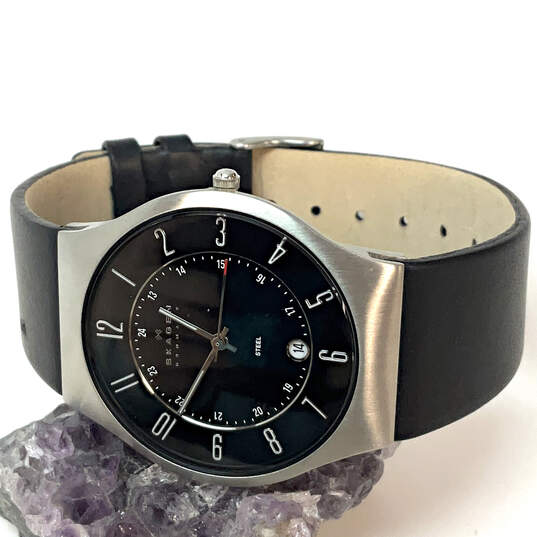 IOB Designer Skagen Black Adjustable Strap Round Dial Analog Wristwatch image number 1