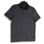 Mens Gray Short Sleeve Button Front Spread Collar Polo Shirt Size Small image number 1