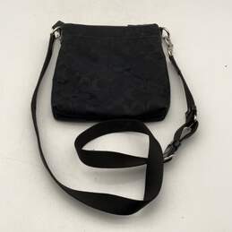 Coach Womens Black Signature Print Zipper Logo Charm Small Crossbody Bag Purse alternative image