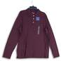 NWT Croft & Barrow Mens Purple Long Sleeve Collared Easy-Care Polo Shirt Size L image number 1