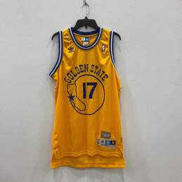 Adidas Mens Yellow Blue Golden State Warriors Chris Mullin #17 NBA Jersey Size M