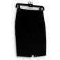 Womens Black Flat Front Back Zip Kne Length Straight & Pencil Skirt Size XS image number 1