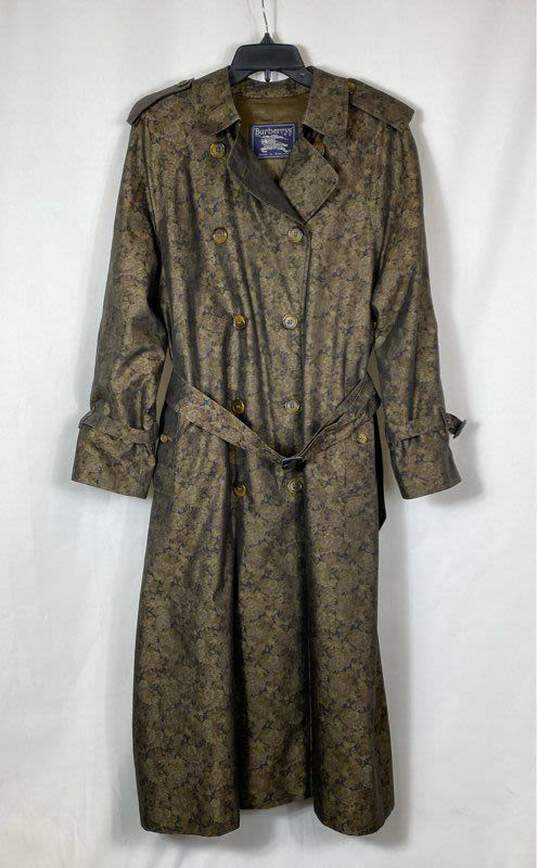 Vintage Burberry Women Floral Trench Coat Size 12 image number 1