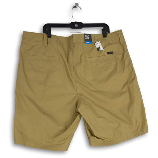 NWT Mens Tan Flat Front Slash Pocket Chino Shorts Size 42 R image number 2