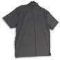 Mens Black Gray Striped Short Sleeve Spread Collar Golf Polo Shirt Size M image number 2
