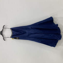 NWT Womens Blue Rhinestones Sleeveless Back Zip A-Line Dress Size 2 alternative image