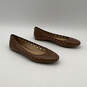 Womens Brown Leather Round Toe Slip-On Fashionable Ballet Flats Size 8.5 image number 3
