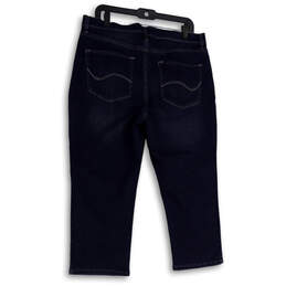 NWT Womens Blue Denim Dark Wash Soft Slimming Stretch Capri Jeans Size 16 alternative image