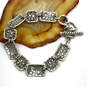 Designer Brighton Silver-Tone Scrolled Etched Toggle Clasp Chain Bracelet image number 1