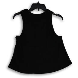 Womens Black Sleeveless Round Neck Pullover Cropped Tank Top Size Medium alternative image