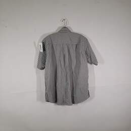 Mens Cotton Striped Collared Short Sleeve Chest Pocket Button-Up Shirt Size L alternative image