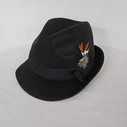 Black Fedora With Feather