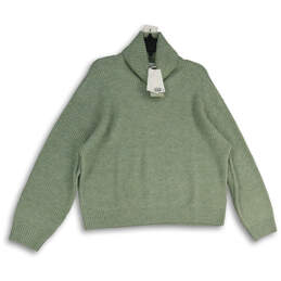 NWT Womens Green Knitted Turtleneck Long Sleeve Pullover Sweater Size L