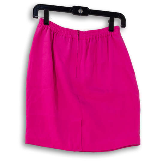 NWT Womens Pink Elastic Waist Back Zipper Straight & Pencil Skirt Size 4P image number 2