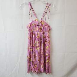 Zara Pink Floral Print Pleated Mini Sleeveless Dress Size S alternative image