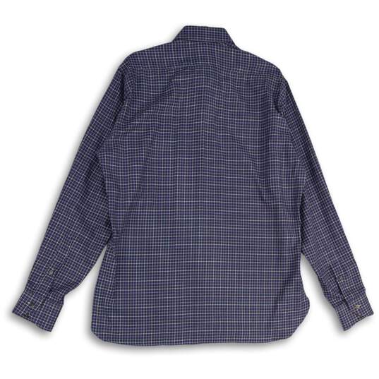 NWT Mens Blue Plaid Long Sleeve Spread Collar Button-Up Shirt Size Large image number 2