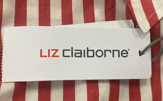 Liz Claiborne Women's Red Stripe Button Up- L NWT image number 6