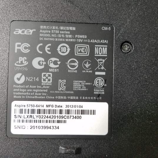 Acer Aspire 5750 Intel Core i5@2.5GHz Memory 4GB Screen 15inch image number 4