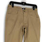 Womens Tan Flat Front Pockets Stretch Straight Leg Chino Pants Size 4 image number 3