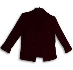 Womens Red Cuffed Long Sleeve Notch Lapel Open Front Blazer Size XS alternative image