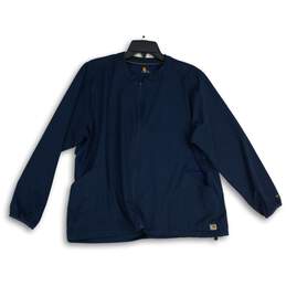 Carhartt Womens Navy Blue Long Sleeve Slash Pocket Full-Zip Jacket Size XL