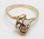 Vintage 10K Yellow Gold Seed Pearl & Diamond Accent Ring 1.5g image number 1