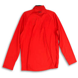 Mens Red Mock Neck Long Sleeve Pullover Activewear T-Shirt Size XL alternative image