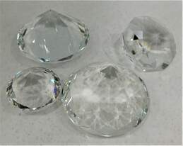 Assorted Clear Crystal Diamond Shaped Paperweights Various Sizes Lot