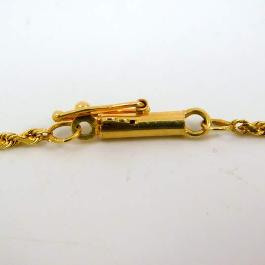 14K Yellow Gold Rope Chain Necklace for Repair 3.7g image number 4