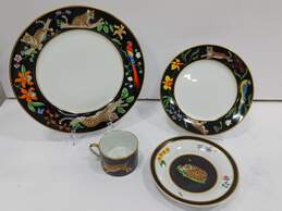 Bundle 4 Cup Plates Jaguar Jungle Lynn Chase Designs China Pieces
