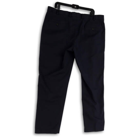 Mens Blue Flat Front Slash Pockets Straight Leg Formal Dress Pants Sz 40x30 image number 2