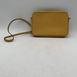 Michael Kors Womens Yellow Leather Adjustable Strap Zipper Crossbody Bag Purse alternative image