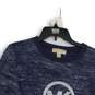 Michael Kors Womens Blue Silver Long Sleeve Pullover T-Shirt Size Small image number 3