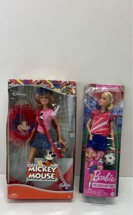 Mattel Barbie Lot Of 2 NRFP Mickey Mouse Soccer