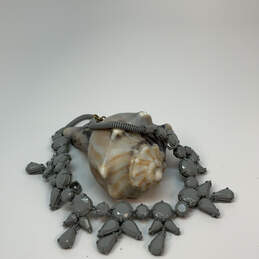 Designer J. Crew Gold-Tone Gray Crystal Cut Stone Statement Necklace