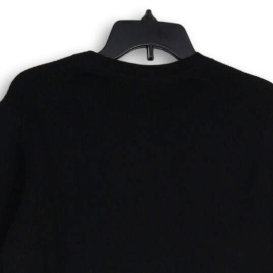 Mens Black Knitted Crew Neck Long Sleeve Pullover Sweater Size Medium image number 4