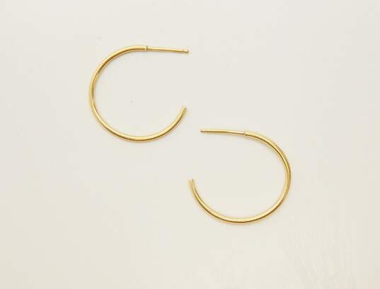 14K Yellow Gold Half Hoop Earrings 1.0g image number 1