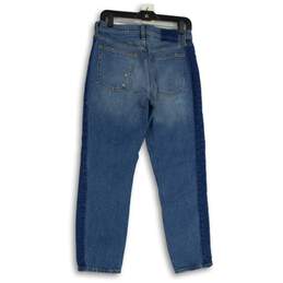 Abercrombie & Fitch Womens Blue Denim Distressed Medium Wash Mom Jeans Sz 28/6R alternative image
