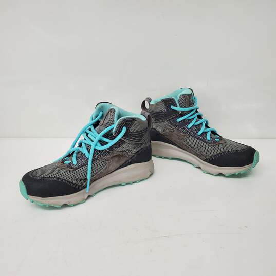 The North Face Kids Hydroseal Grey & Aqua Hiking Sneakers Size 2.5 image number 3