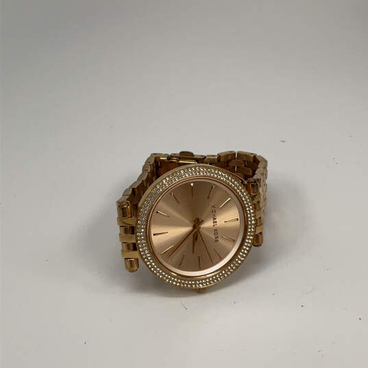 Designer Michael Kors Darci MK3192 Gold-Tone Rhinestone Analog Wristwatch image number 3