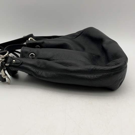 Coach Womens Black Leather Detachable Strap Drawstring Bucket Crossbody Purse image number 3