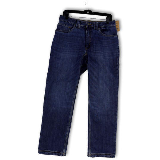 NWT Mens Blue Denim Medium Wash Stretch Pockets Straight Jeans Size 32x30 image number 1