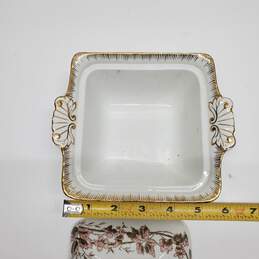 Royal Semi Porcelain Gold Trim Floral John Maddock & Sons Lidded Dish +Extra Lid alternative image