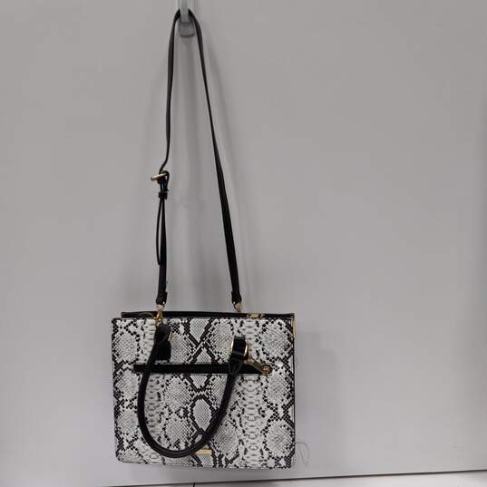 Aldo Black & White Snakeskin Pattern PU Handbag image number 1