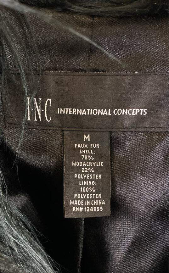 INC International Black Faux Fur Coat - Size Medium image number 3