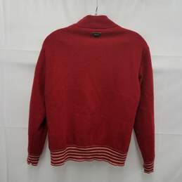 Aquascutum Golf Wool & Silk lining Half Zip Rust Color Pattern Sweater Size SM alternative image