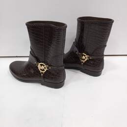 Michael Kors Brown Animal Print PatternRain Boots Size 8