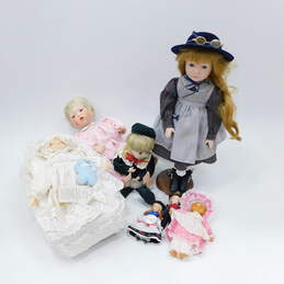 Assorted Lot of Vntg Porcelain Collector Dolls Various Sizes